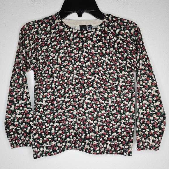 NWT Volcom Girl's Floral Sweater Size XS(5-6) - Picture 1 of 6